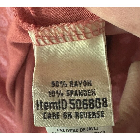 LL Bean Mauve Pink Stretch Patterned Dress Size Large Casual - Picture 5 of 6